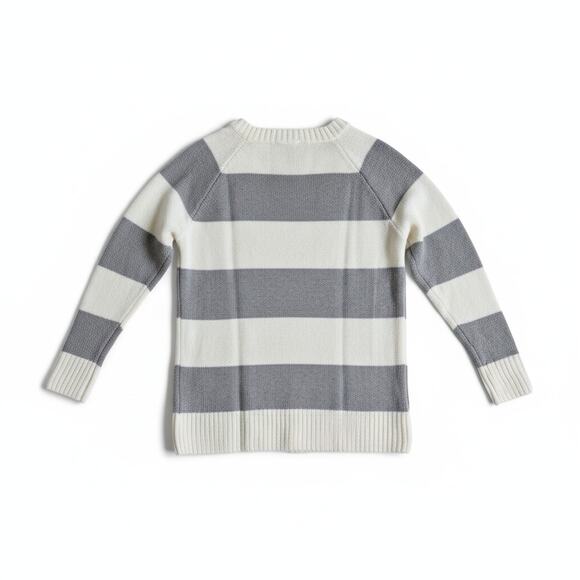 Doe & Rae Gray and Ivory Striped Sweater - Picture 6 of 8